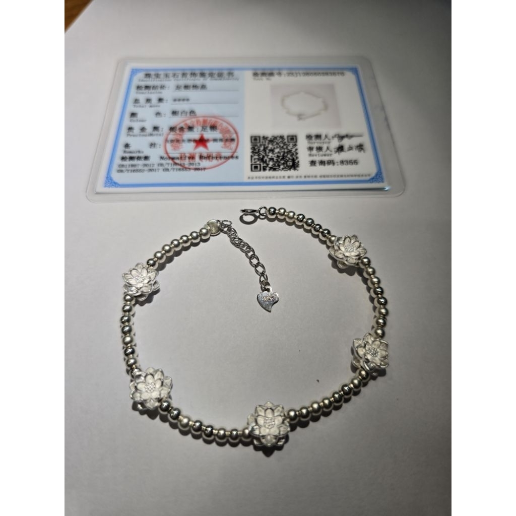 Gelang Perak S999 Lotus Flower Bracelet Asli Sertifikat