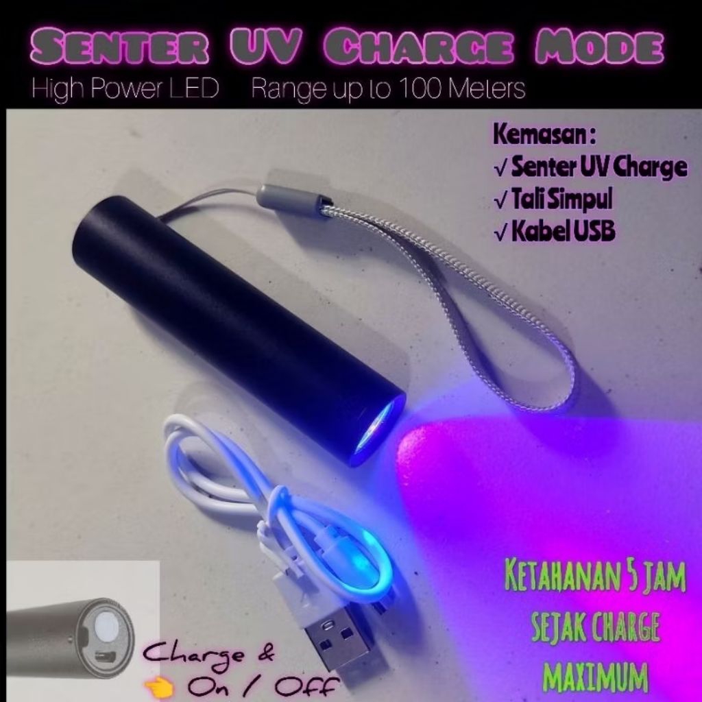 SENTER ULTRA VIOLET SENTER UV HIGH POWER 365NM/395NM PENGERING RESIN SENTER METAL JIG GLOW [AS01]