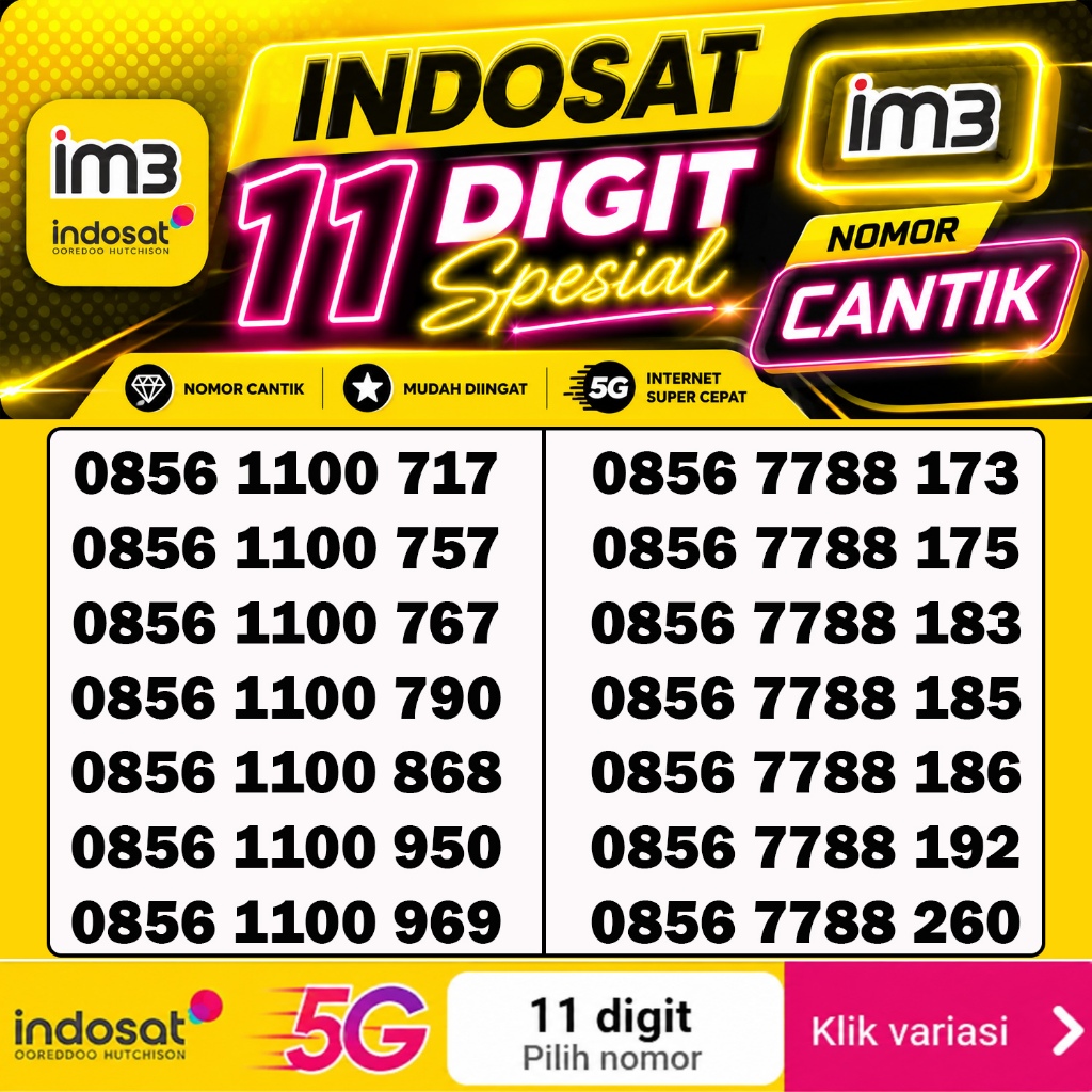 Kartu Perdana Indosat Ooredoo 5G Cantik 4G LTE Murah