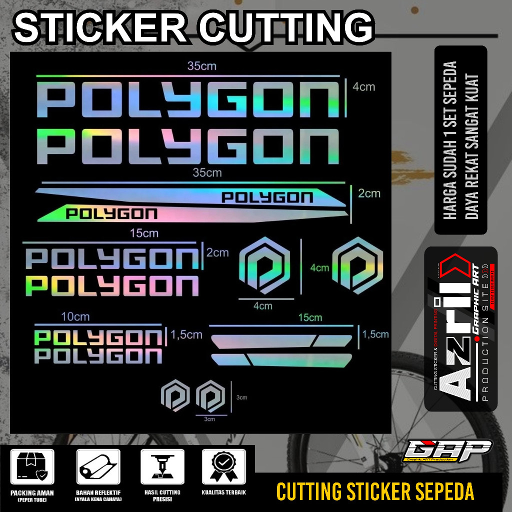 Stiker Polygon,Sticker cutting sepeda mtb polygon