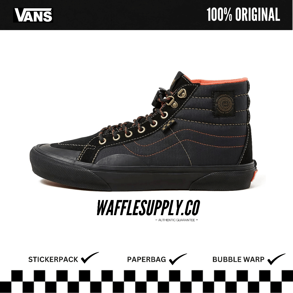 Vans Skate Sk8-Hi Reissue x Spitfire Wheels Black Flame [RESMI] - 100% Original