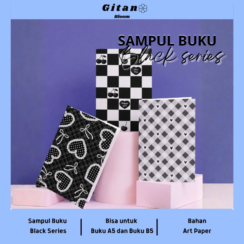 Sampul Buku Tulis Hitam Aesthetic Isi 7 Pcs | Sampul Buku Tulis Black | Sampul Buku Warna Hitam