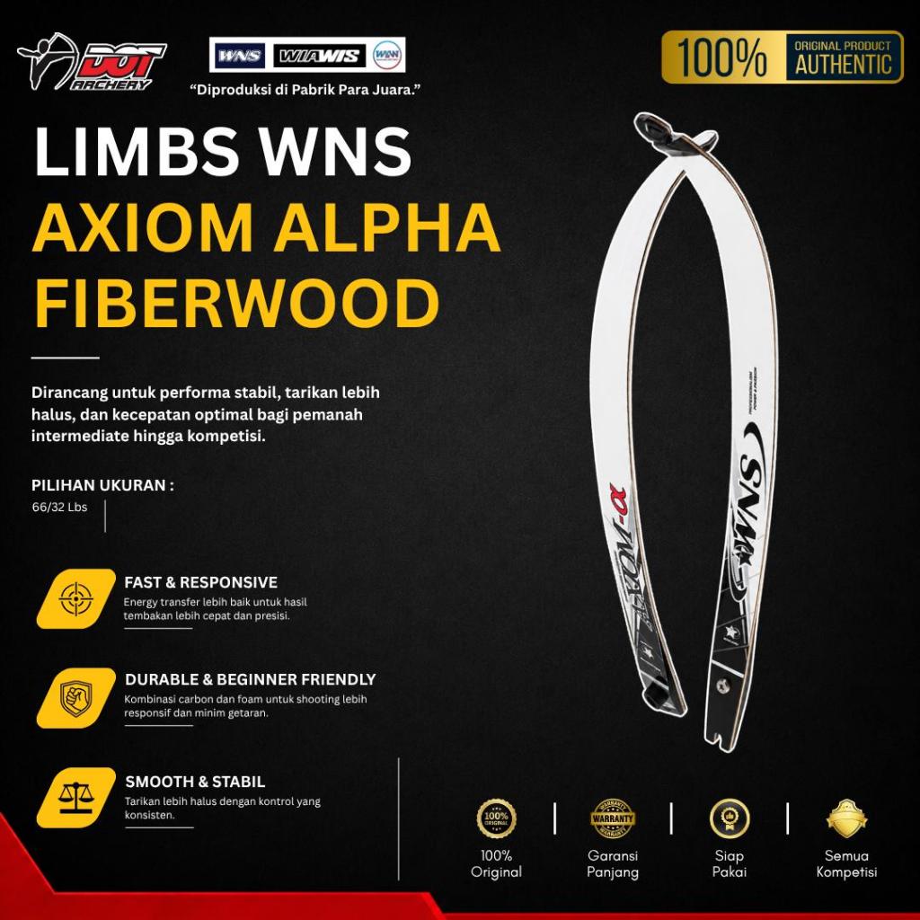 Limb Recurve WNS Axiom Alpha Wood Fiberglass ILF Sayap Busur Panah Original