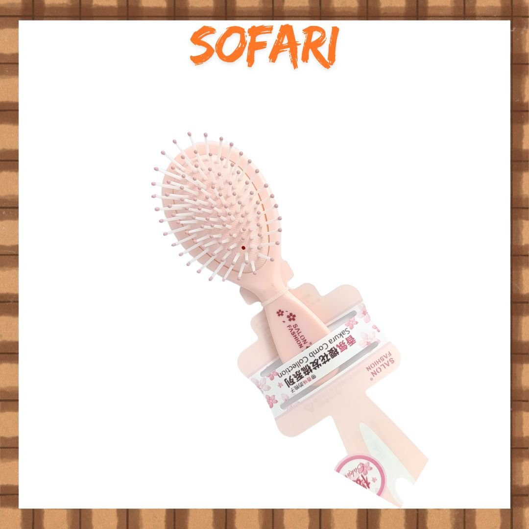 Sisir Rambut Miniso Kayu Alami dengan Desain Anti Kusut Sisir Mini Motif Sakura