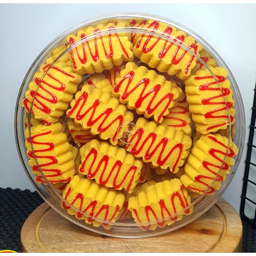 Stroberi Kue Kering Merry Cookies - Multi Prima Rasa Toples Bulat 300gr