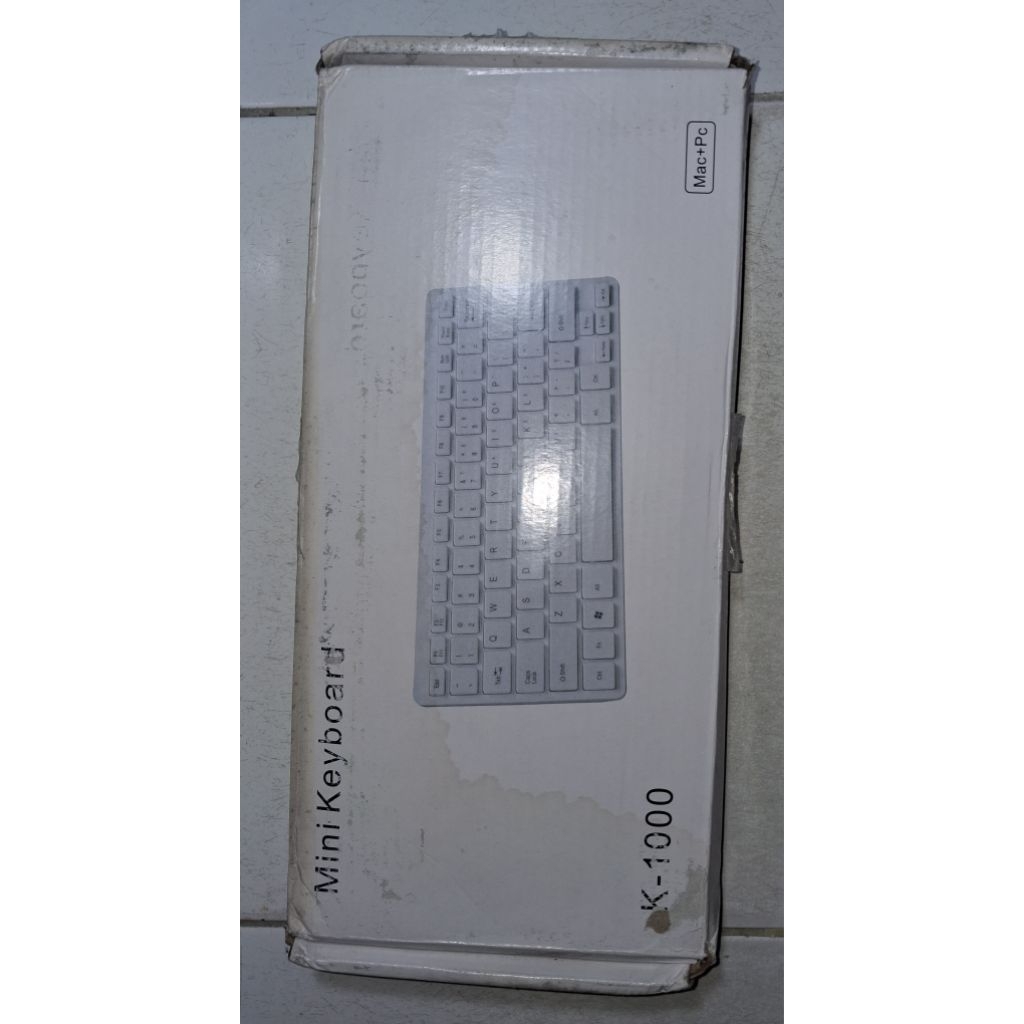Mini Keyboard Mac+Pc K-1000 Kabel Usb (Kotak Rusak/Kotor) No garansi