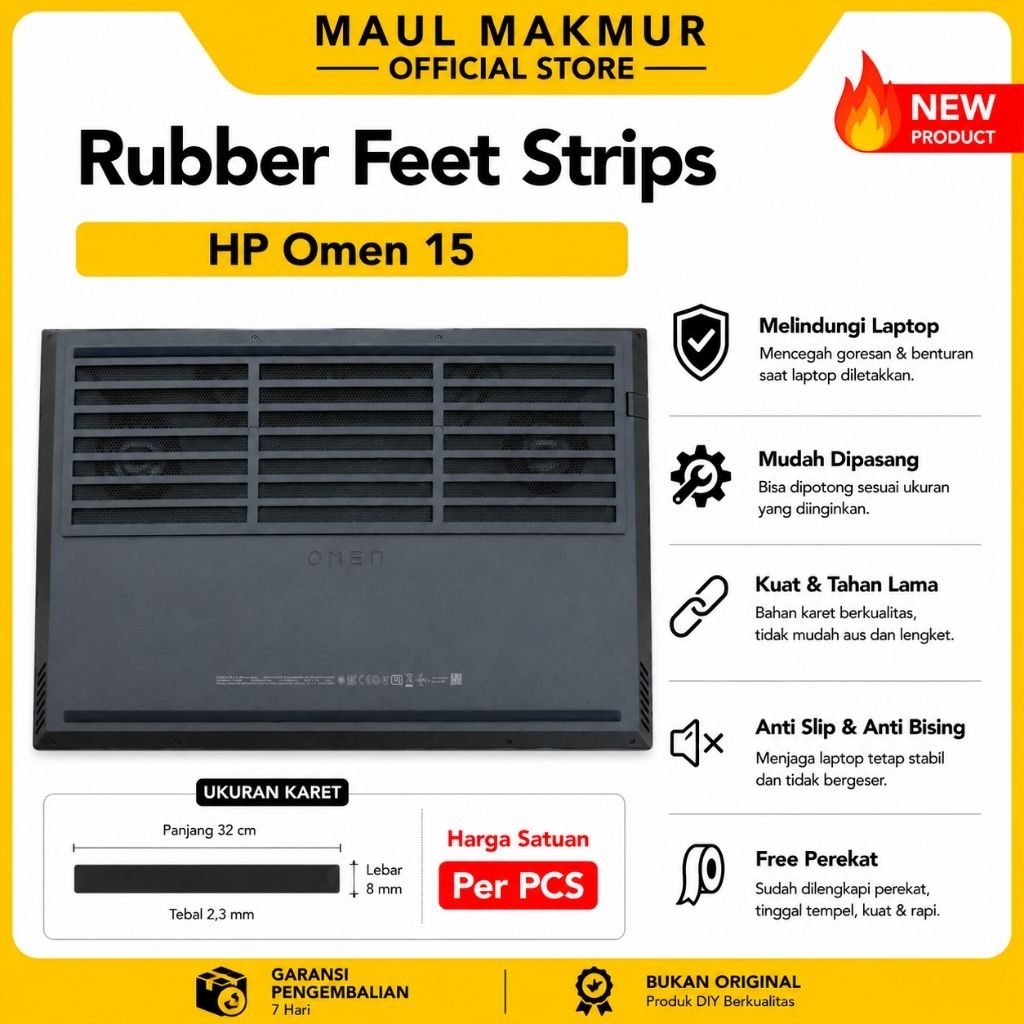 DIY Karet Kaki Laptop HP Omen 15 Omen 15 CE Omen 15 DC Omen 15 DH Omen 15 EK Omen 15 EN | Rubber Fee