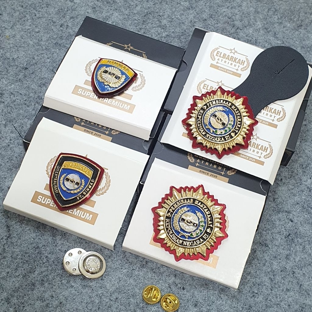 ATRIBUT POLRI BINMAS/RODA BINMAS/PIN BINMAS/RODA BINMAS GANTUNG/PENGAIT MAGNET/PAKU LENGKAP PREMIUM