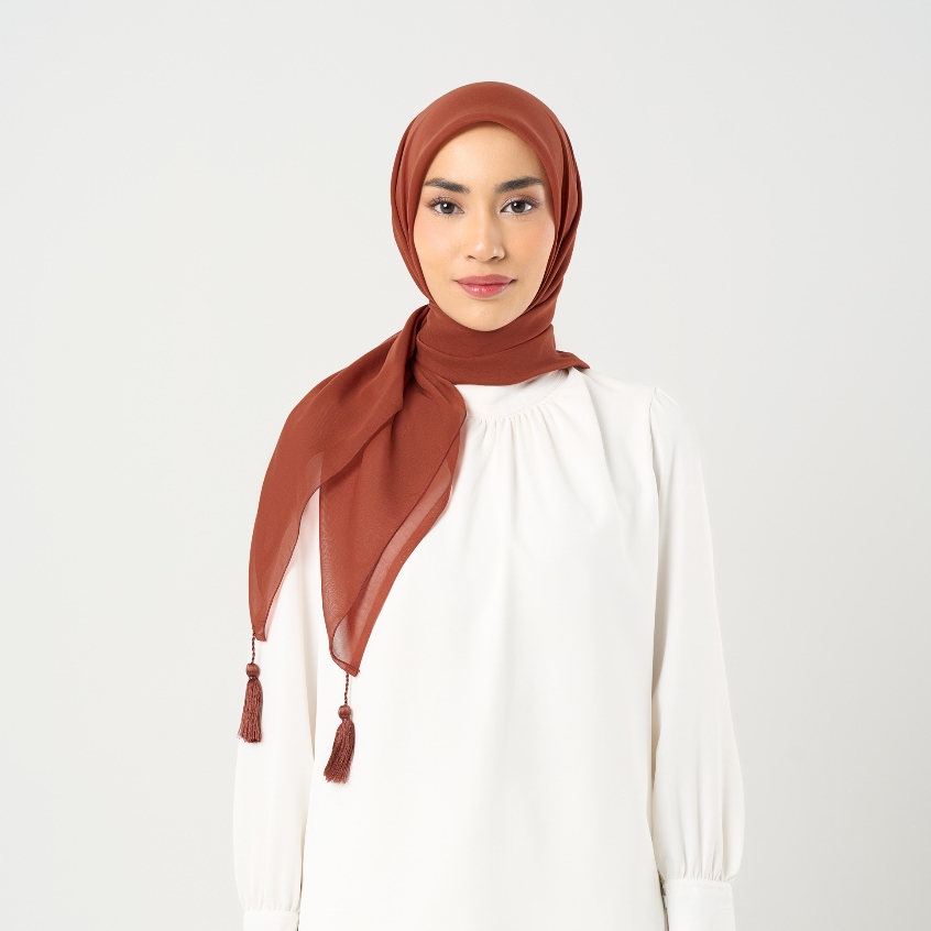 napocut Hijab - Plain Tassel New Colors - Hijab Segiempat Paris Jepang Premium Ronce 115 x 115 cm