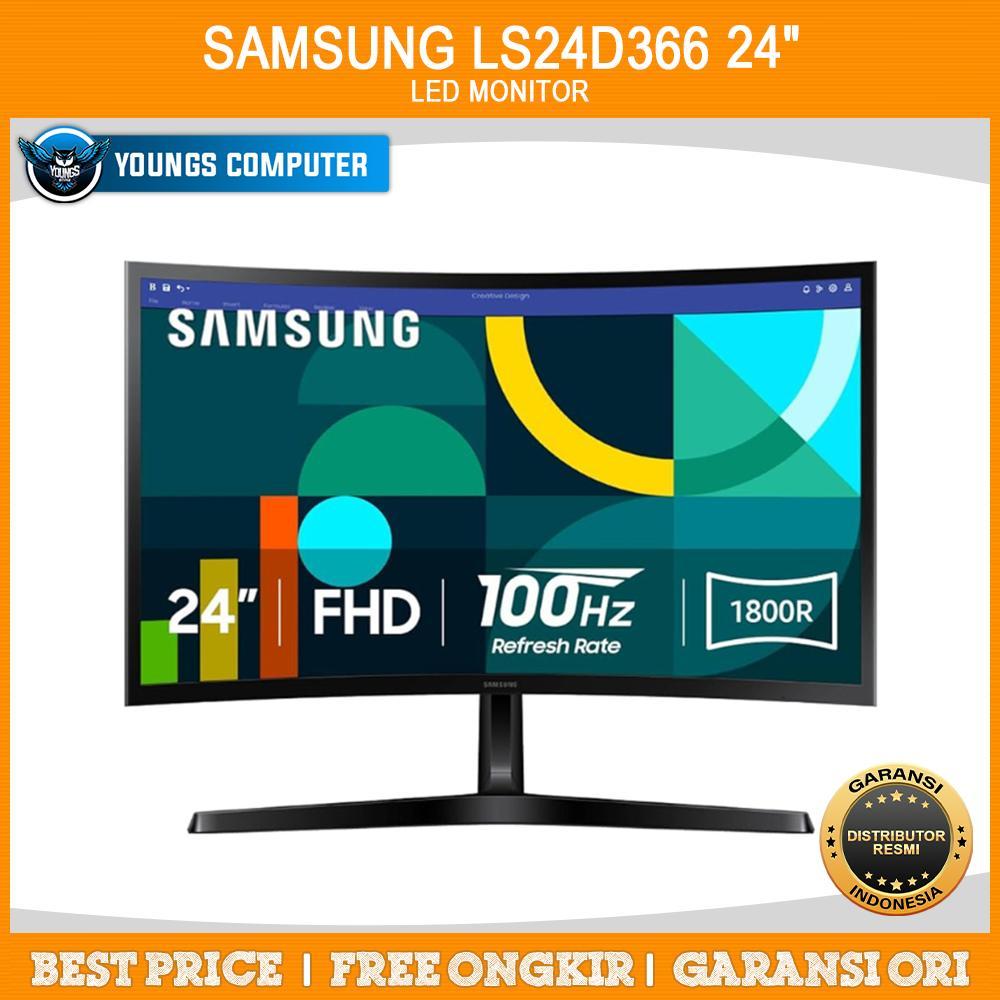 LED SAMSUNG 24" Curve FHD 100hz S24D366 LS24D366 Monitor 24 Inch Curved Penerus S24C366