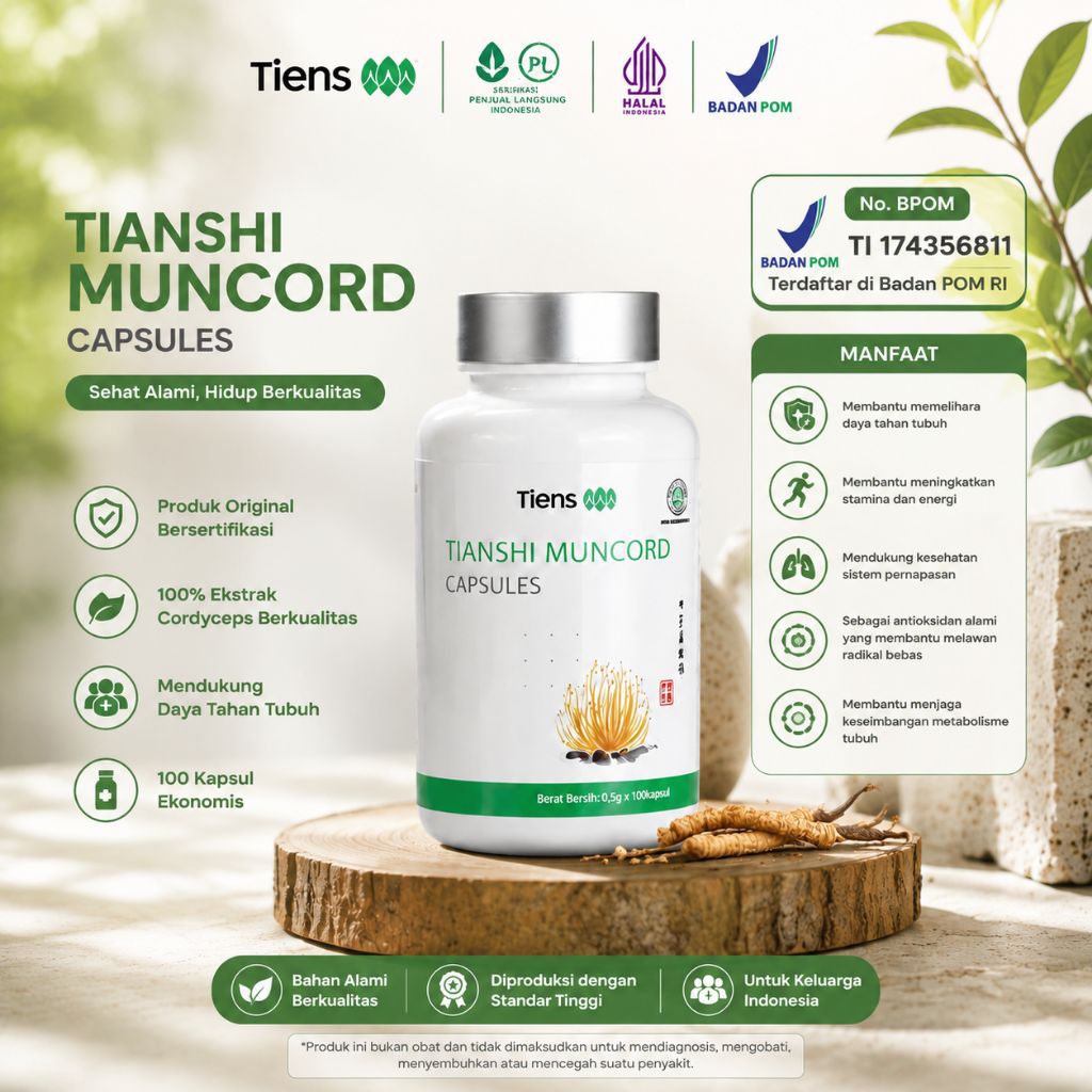 MUNCORD CAPSULES TIENS - MEMBANTU MEMELIHARA KESEHATAN GINJAL DAN MEMPERBAIKI GAGAL GINJAL