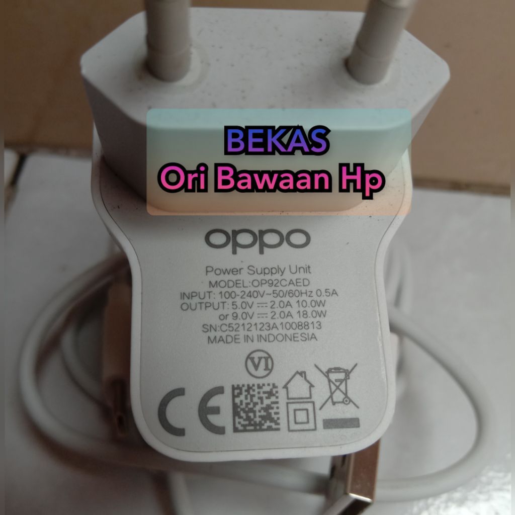 CHARGER OPPO RENO 4F | OPPO A92 ORI BAWAAN HP TIPE C