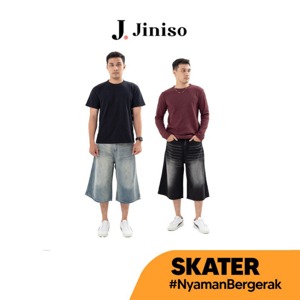 JINISO Jorts Baggy Short Jeans Pria