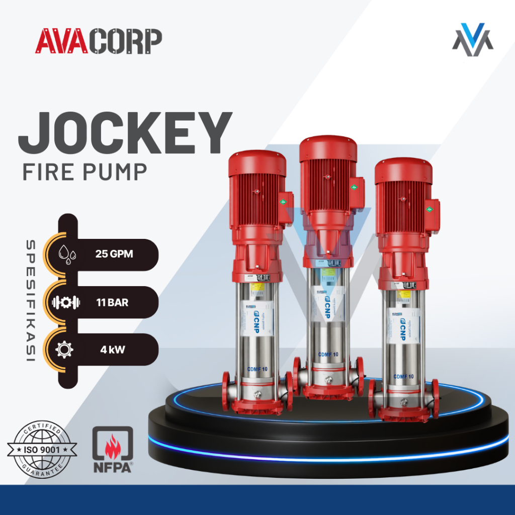 Hydrant Pump Jockey Set + Control Panel by AVACORP Jockey Fire Pump - 25 GPM 11 BAR