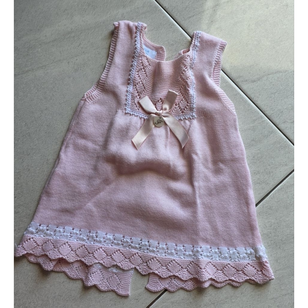 PRELOVED dress pink rajut anak ( include baju + topi ) |dress baby | knit | merk foque | like new | 
