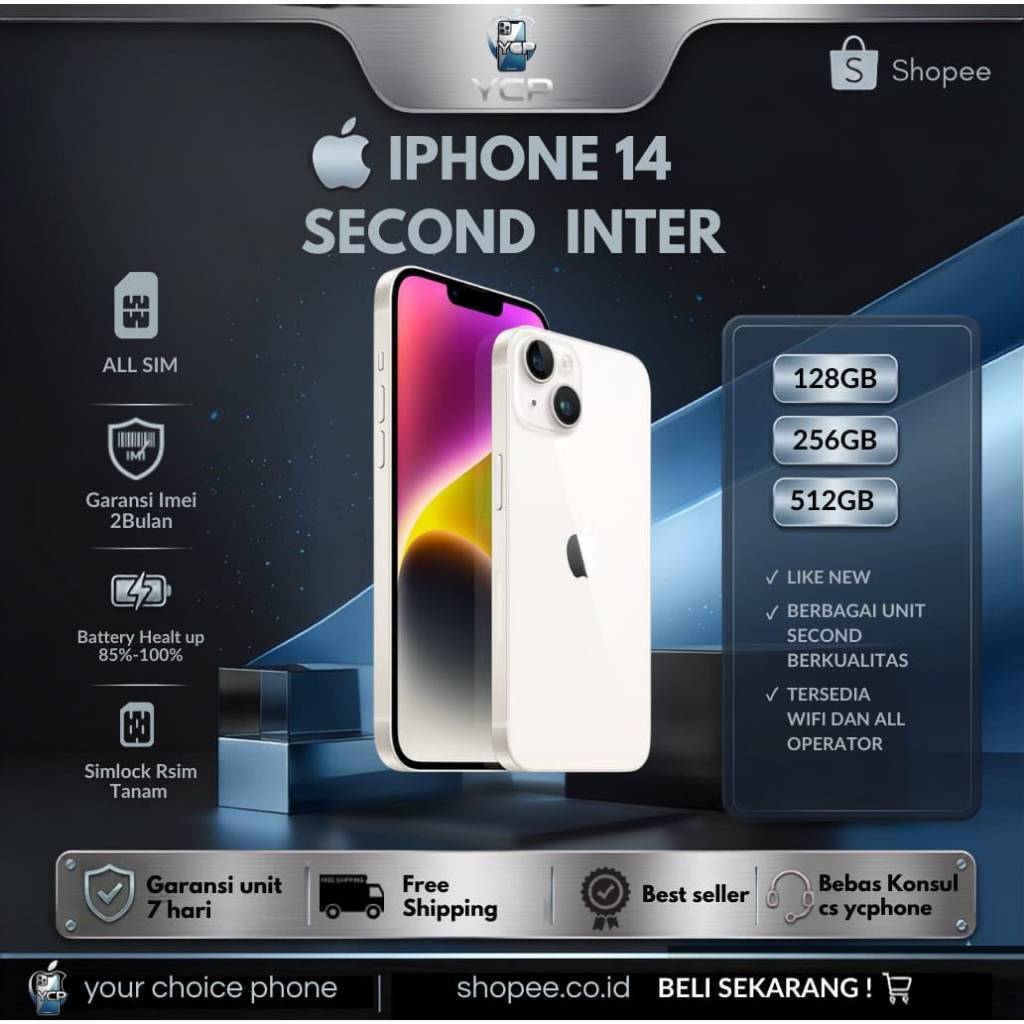 IP 14 128GB/256GB/512GB SECOND INTER ORIGINAL