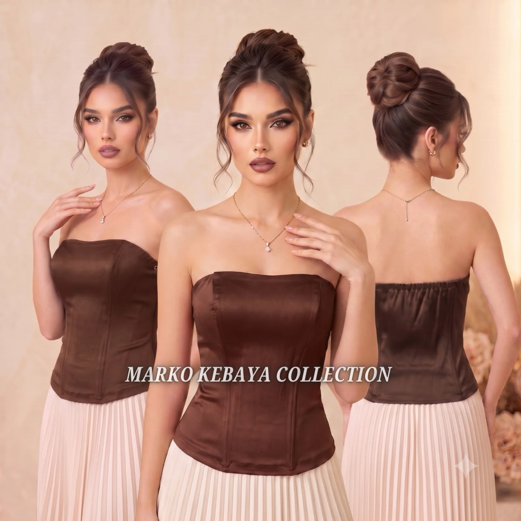 Longtorso Kebaya Kamisol Bustier Kaos Resleting Samping
