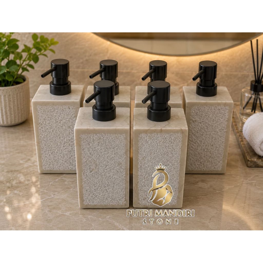 dispenser marmer / temoat sabun marmer / tempat sabun cair / kerajinan marmer