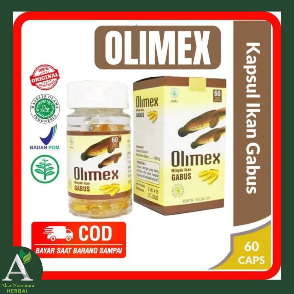 [AGEN RESMI] ASLI - OLIMEX - KAPSUL OLIMEX ORIGINAL OLIMEX Minyak Ikan Kutuk Olimex 60 Kapsul Pro Al