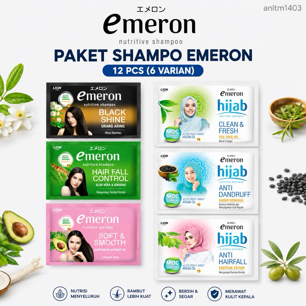 Emeron shampo 1 renceng isi 12 sachet/24pcs