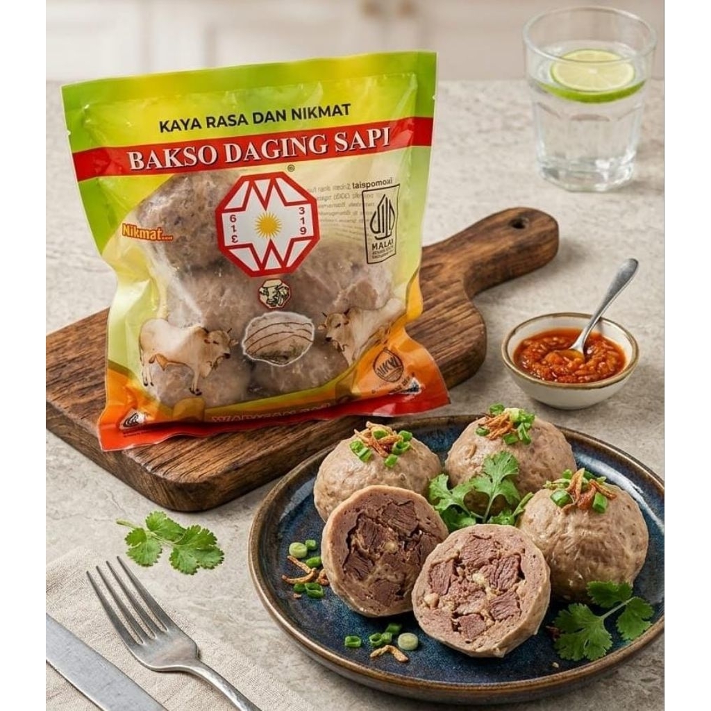 Bakso Warisan Daging Sapi 600g isi 5pcs | bakso daging sapi jumbo | bakso sapi warisan jumbo | bakso