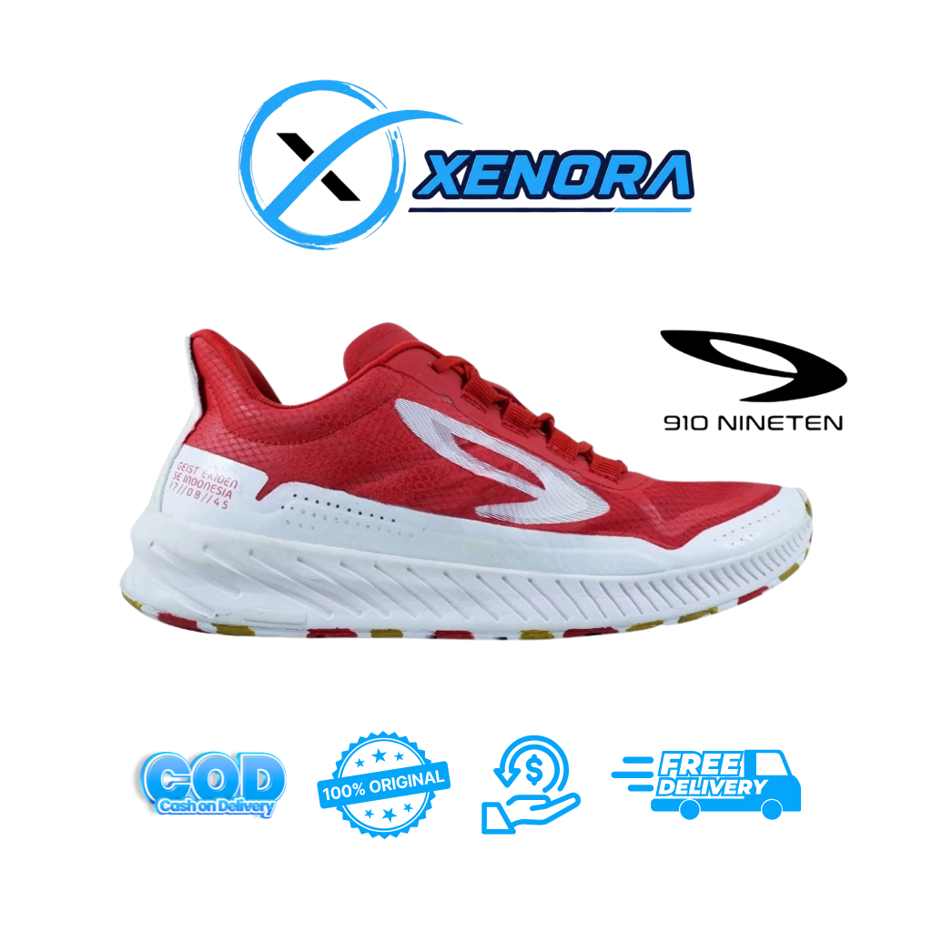 910 Nineten Sepatu Lari - GEIST EKIDEN MERAH PUTIH