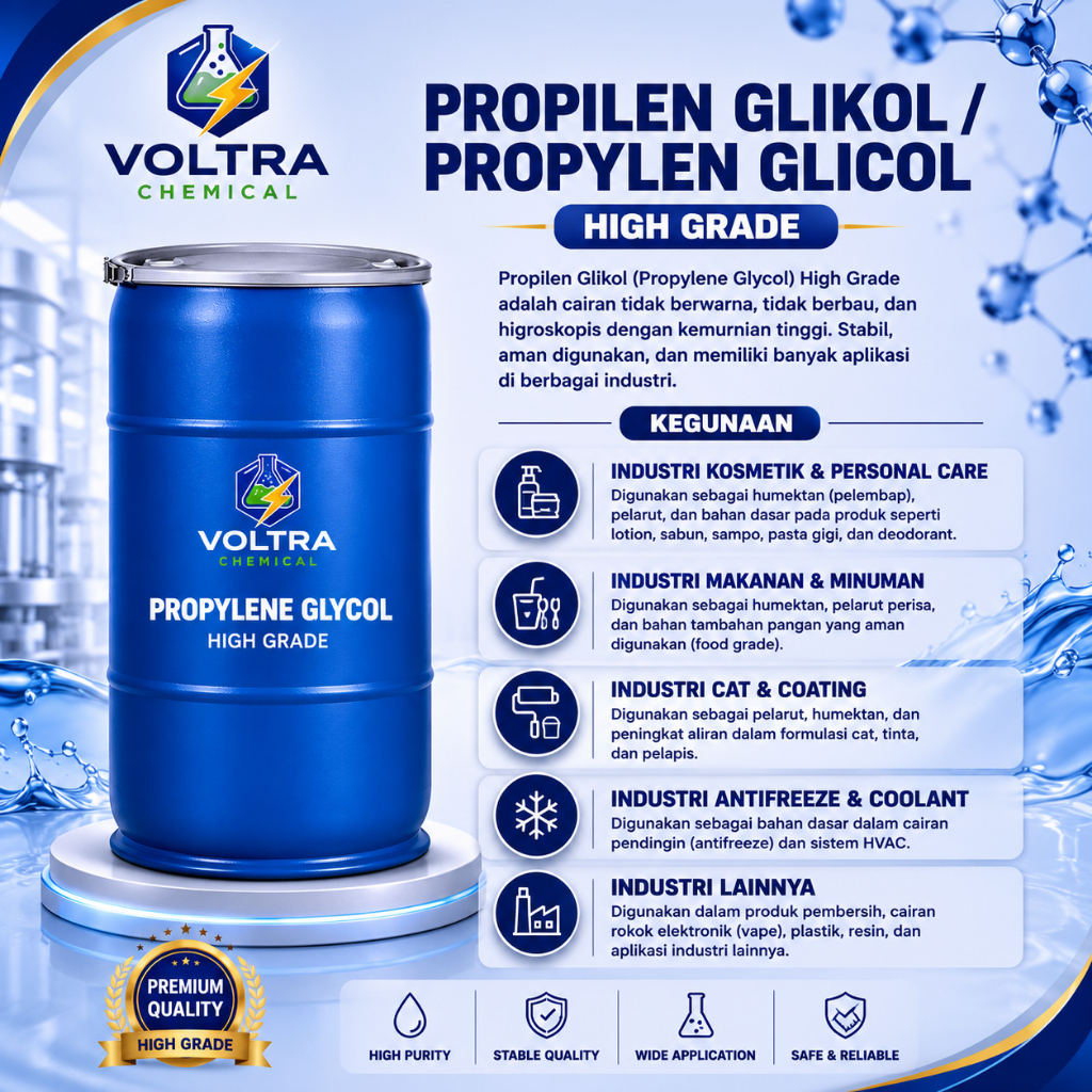 [VOLTRA] Propilen Glikol / Propylene Glycol / PG USP 1 Drum 215Kg DOW