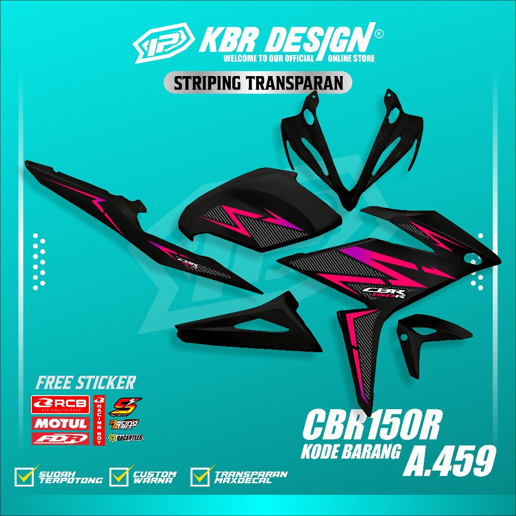 STRIPING MOTOR HONDA CBR 150R  STRIPING CBR K45G/K45N SUDAH CUTTING KODE A.459