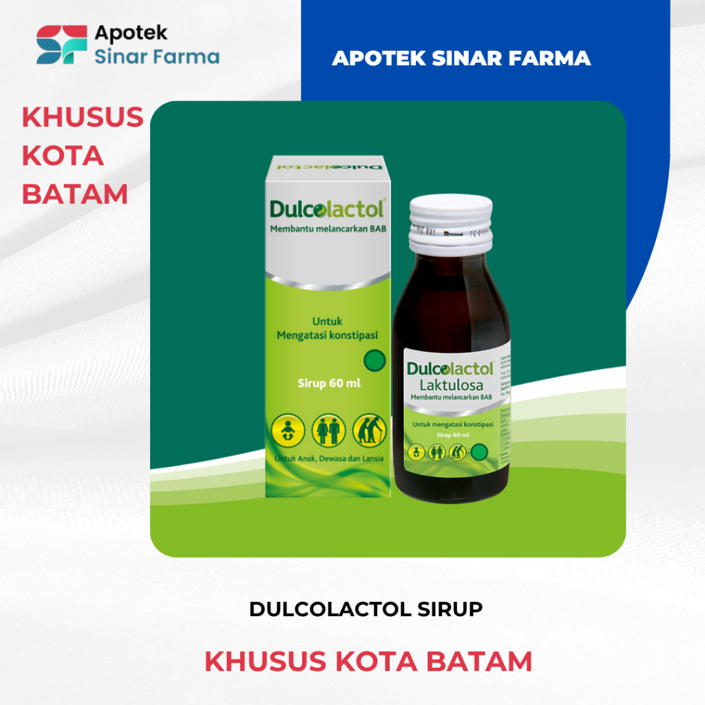 Dulcolactol Sirup Laktulosa 60ml Untuk Anak Dewasa Lansia, Membantu Melancarkan BAB