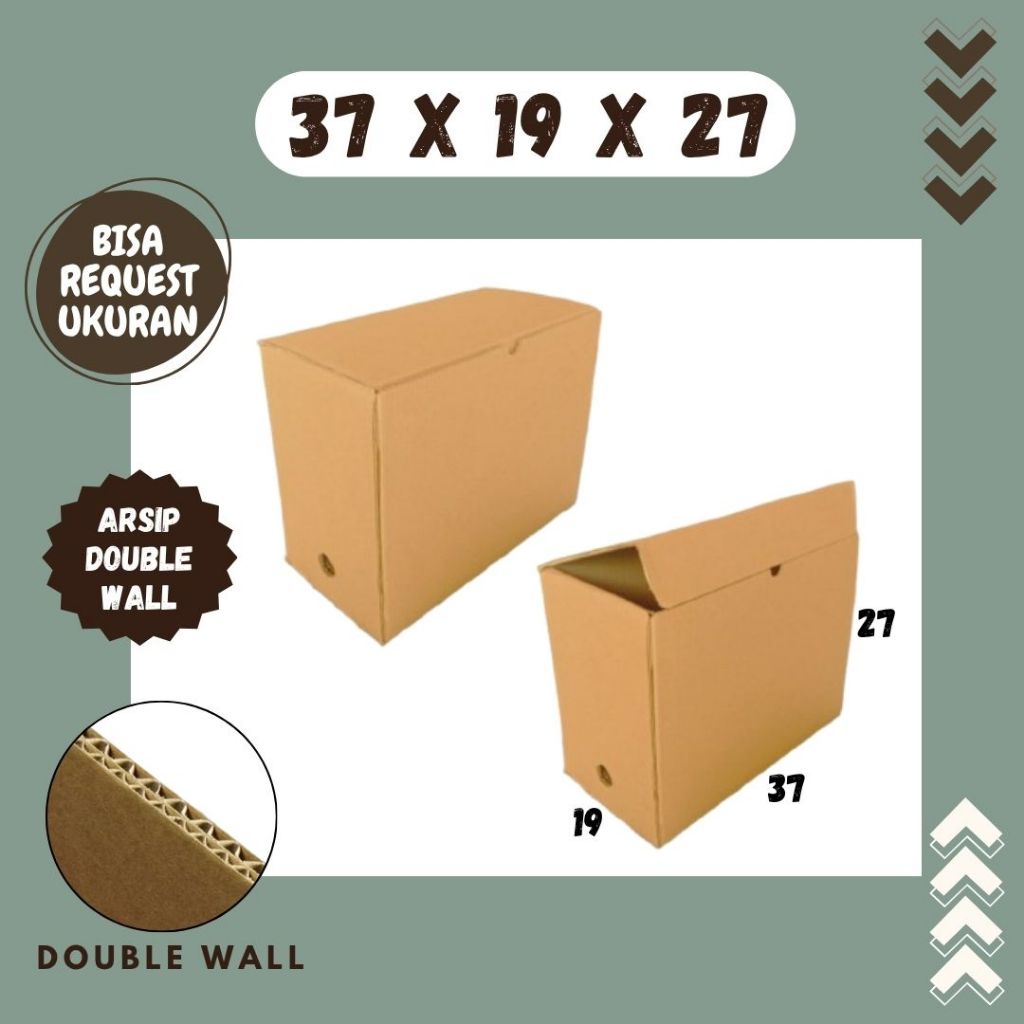 Dus Arsip Double Wall 37x19x27 Kardus Arsip Box Packing/polos/File/filebox/arsipbox/box Dokumen