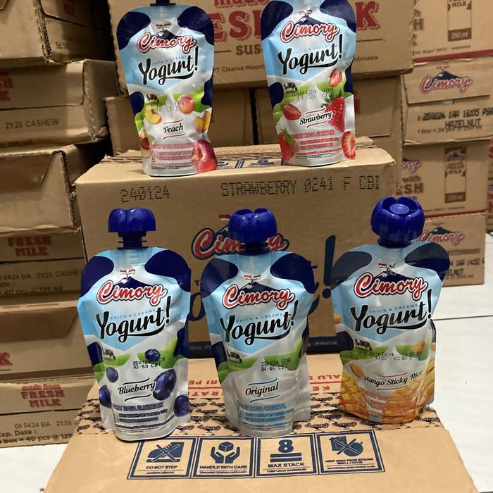 CIMORY YOGURT SQUEEZE 1 CTN 24 PCS ALL VARIAN RASA ORIGINAL BANANA MANGO KETAN HITAM