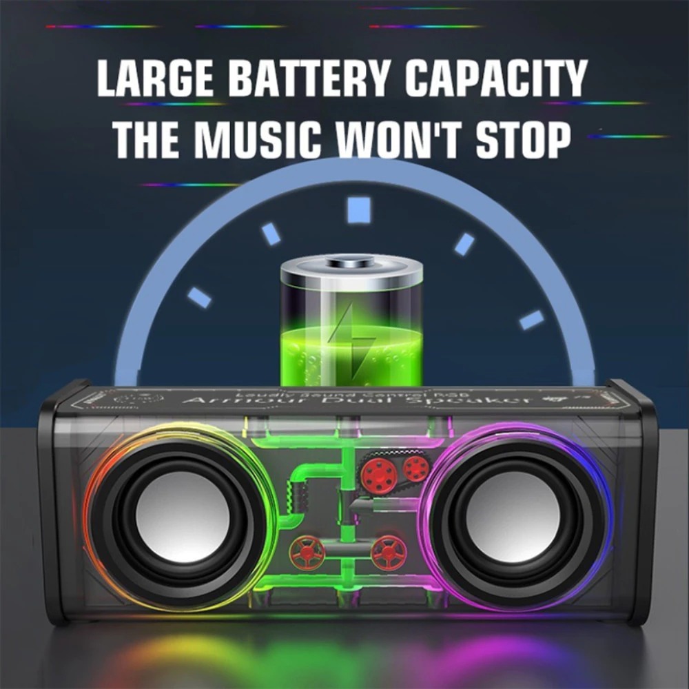 ( COD ) Portable TWS RGB V8 Lights Heavy Bass Music Battery Power Sound Box V8 Boombox Wireless Ster