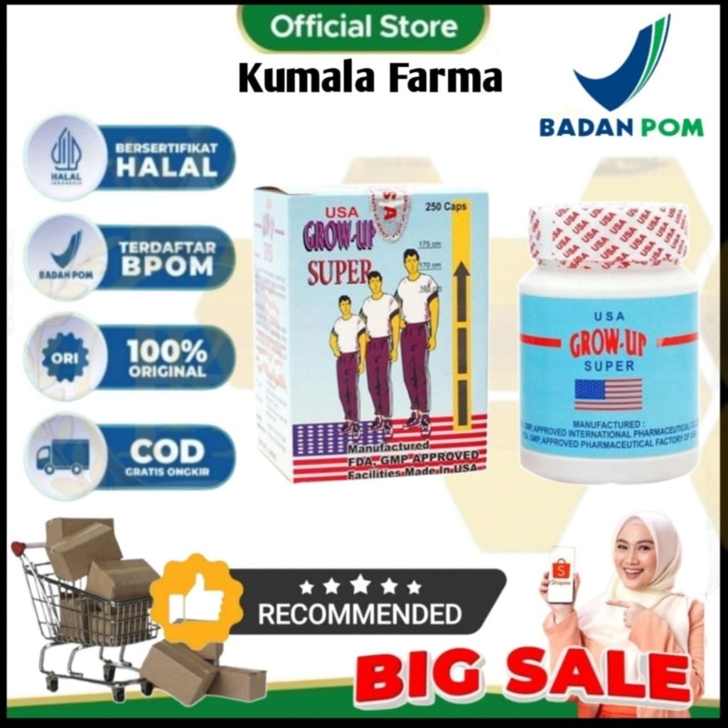 GROW UP SUPER USA ASLI ORIGINAL OBAT PENINGGI BADAN MANJUR HASILNYA