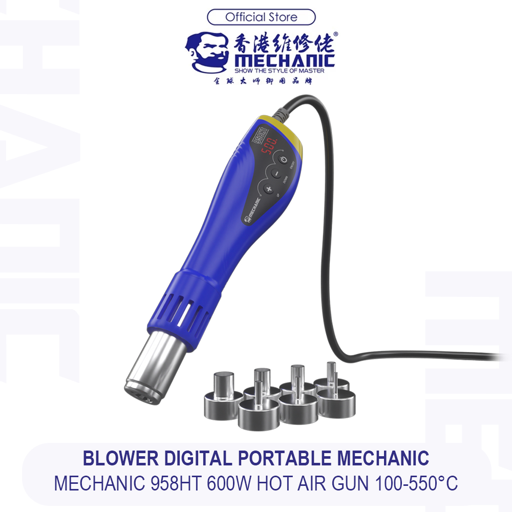 Blower Digital Portable MECHANIC 958HT 600W 100-550°C untuk Servis HP, PCB, IC, BGA & Elektronik