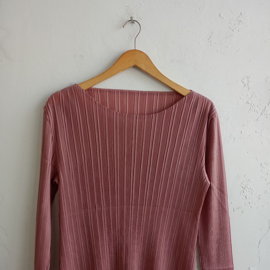 pleatsme Pleated Blouse Rose Pink