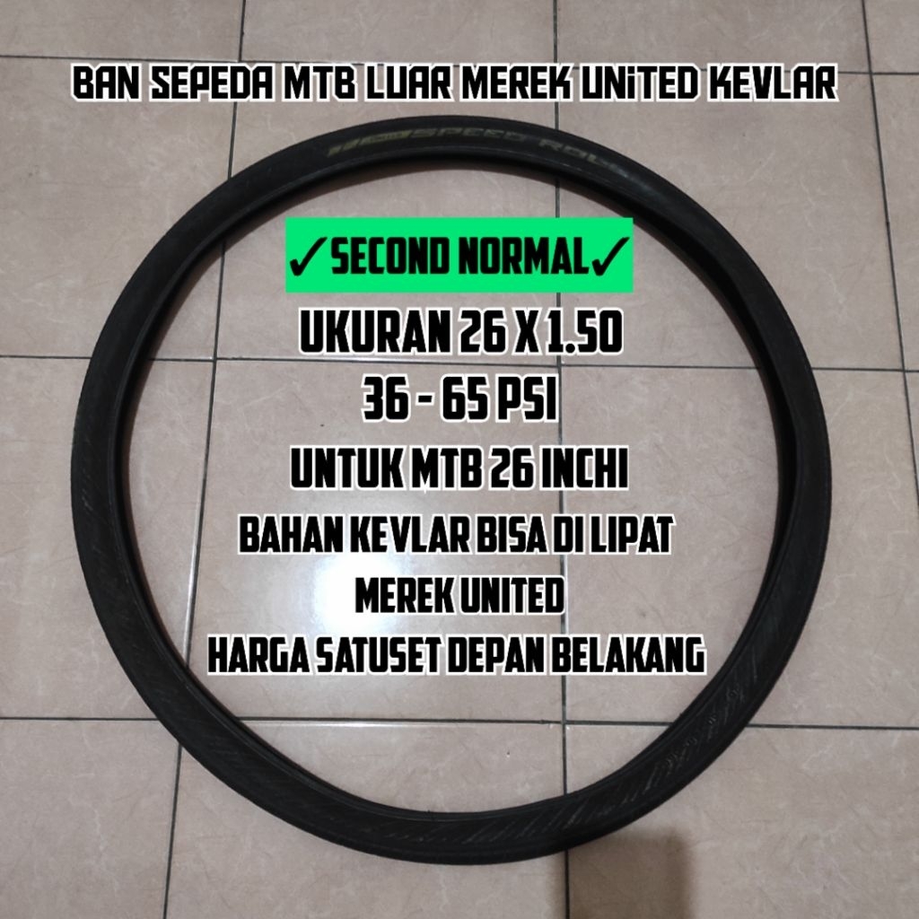 Ban/Roda Luar Sepeda MTB Merek UNITED 26Inch Mulus Like New Satuset (SECOND)