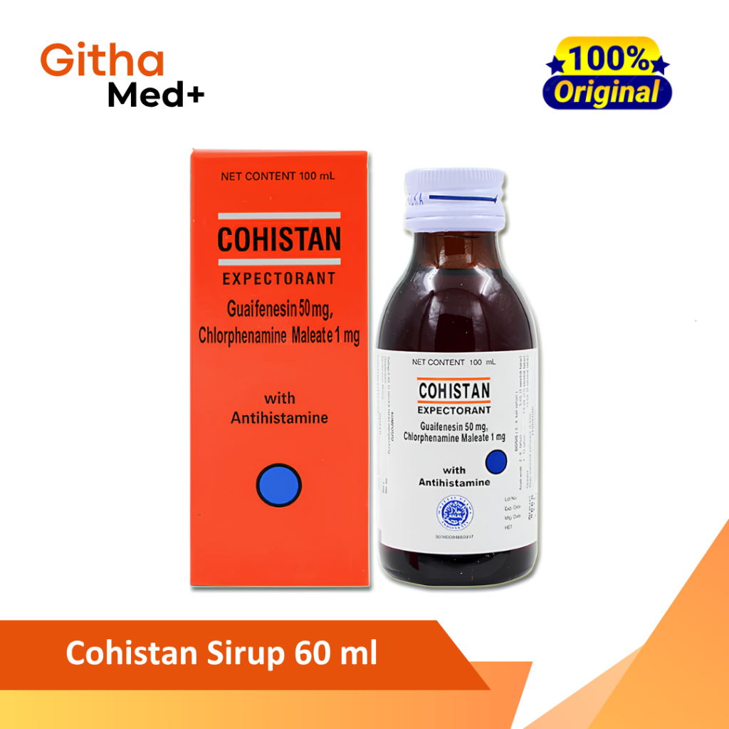 Cohistan Expectorant Sirup 60 ml - Obat Batuk Berdahak dan Batuk Alergi Pengencer Dahak