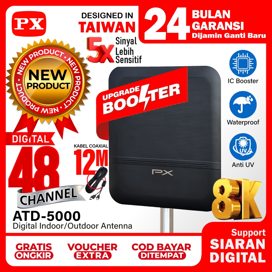 Antena TV Digital Indoor Outdoor Booster Antena TV Digital STB TV Digital Tabung Antena Digital