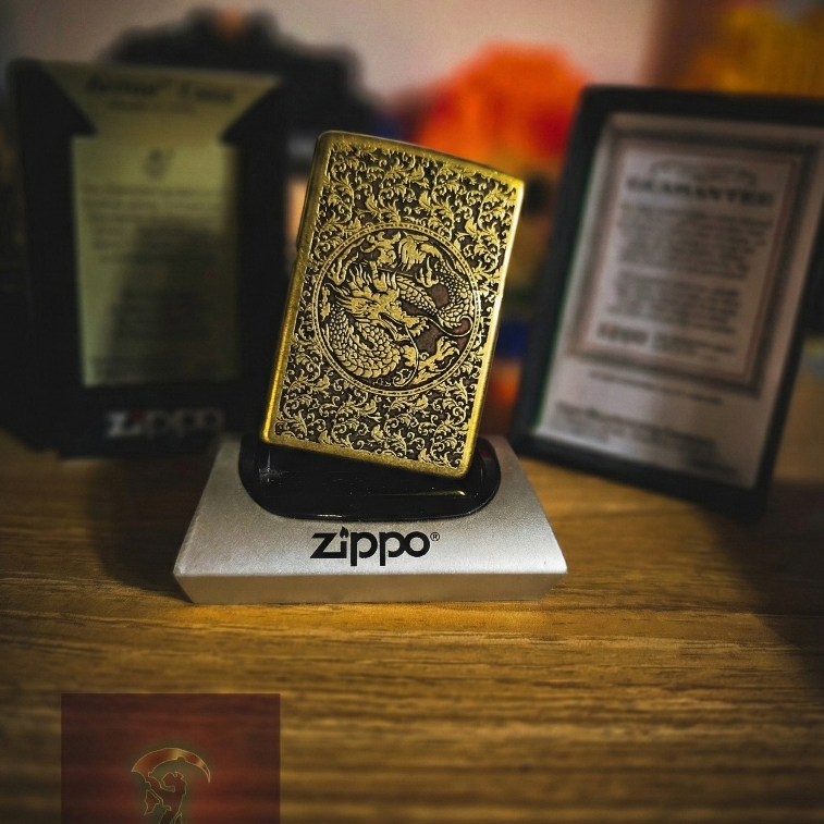 ZIPPO DRAGON PHOENIX "Vintage Look" ORIGINAL ZIPPO