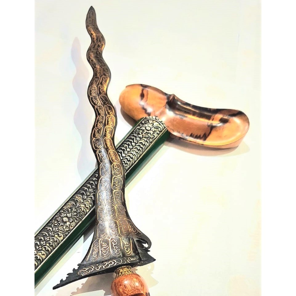 Keris Gayaman Dhapur kidang soka pamor rajah sepuh emas CKD1151