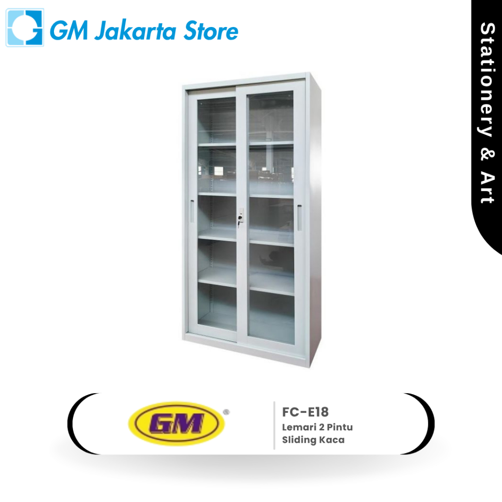 Lemari GM FC-E18 2 Pintu Sliding Kaca