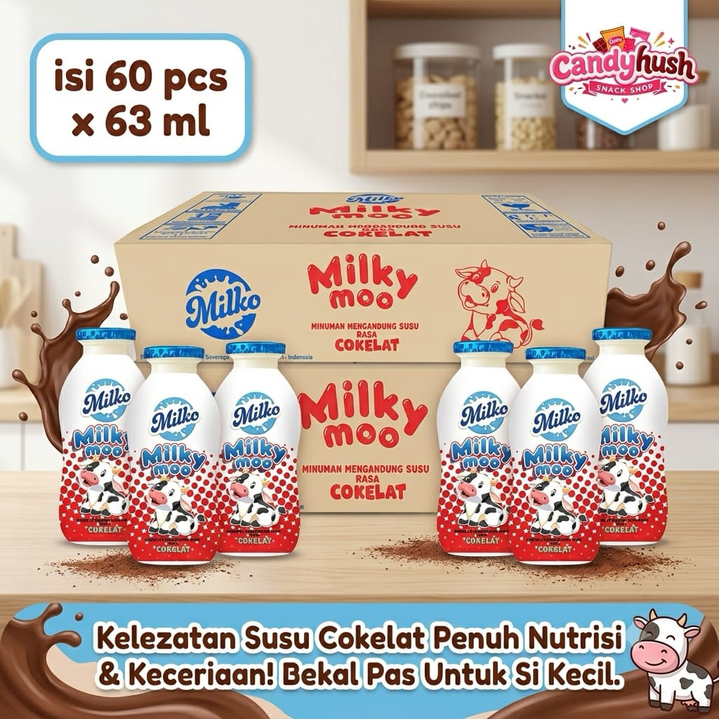 Milko Milky Moo Susu Cokelat 63 ml Isi 60 Pcs Minuman Susu Coklat