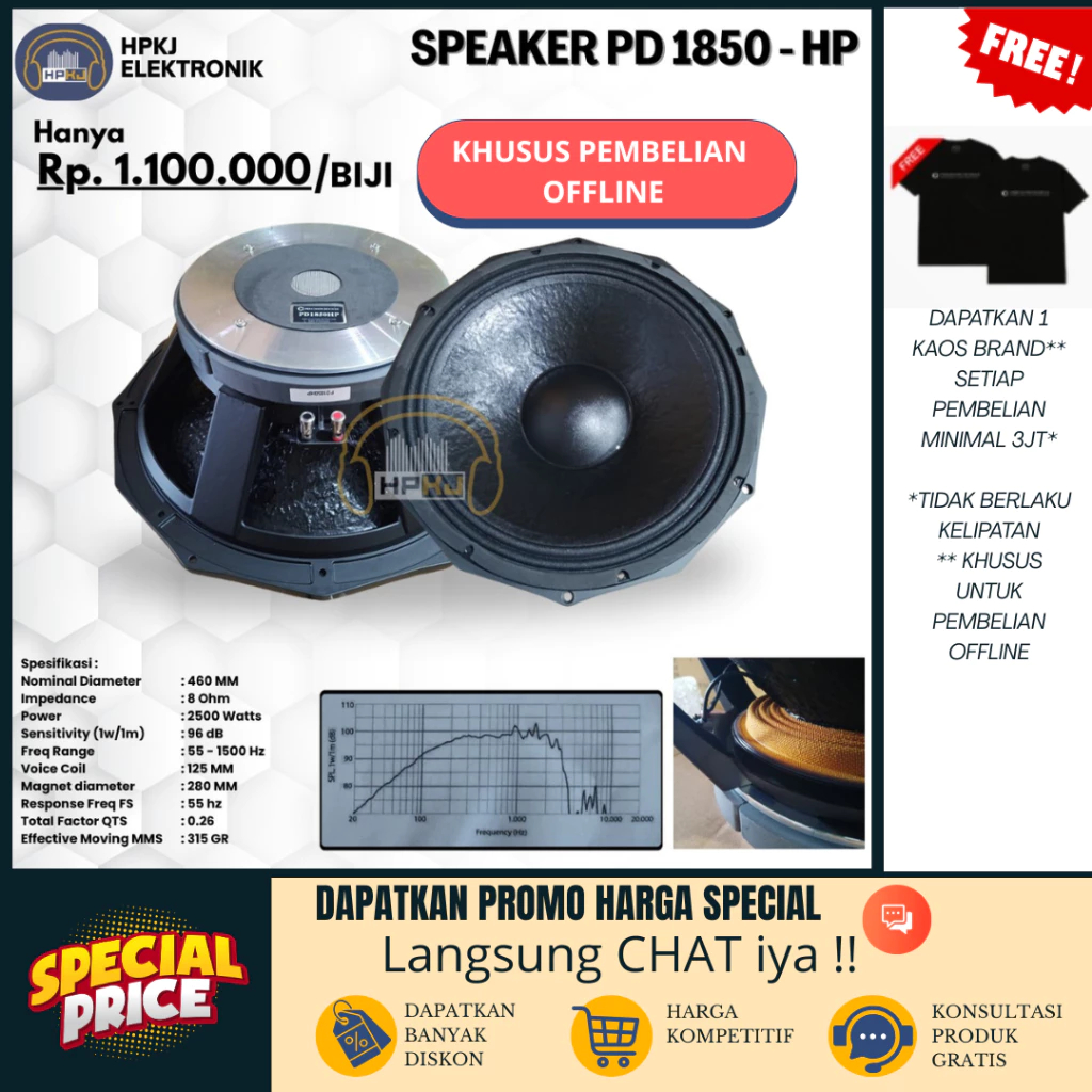 SPEAKER KOMPONEN PD 1850 18 INCH Spiker pd 1850 18"