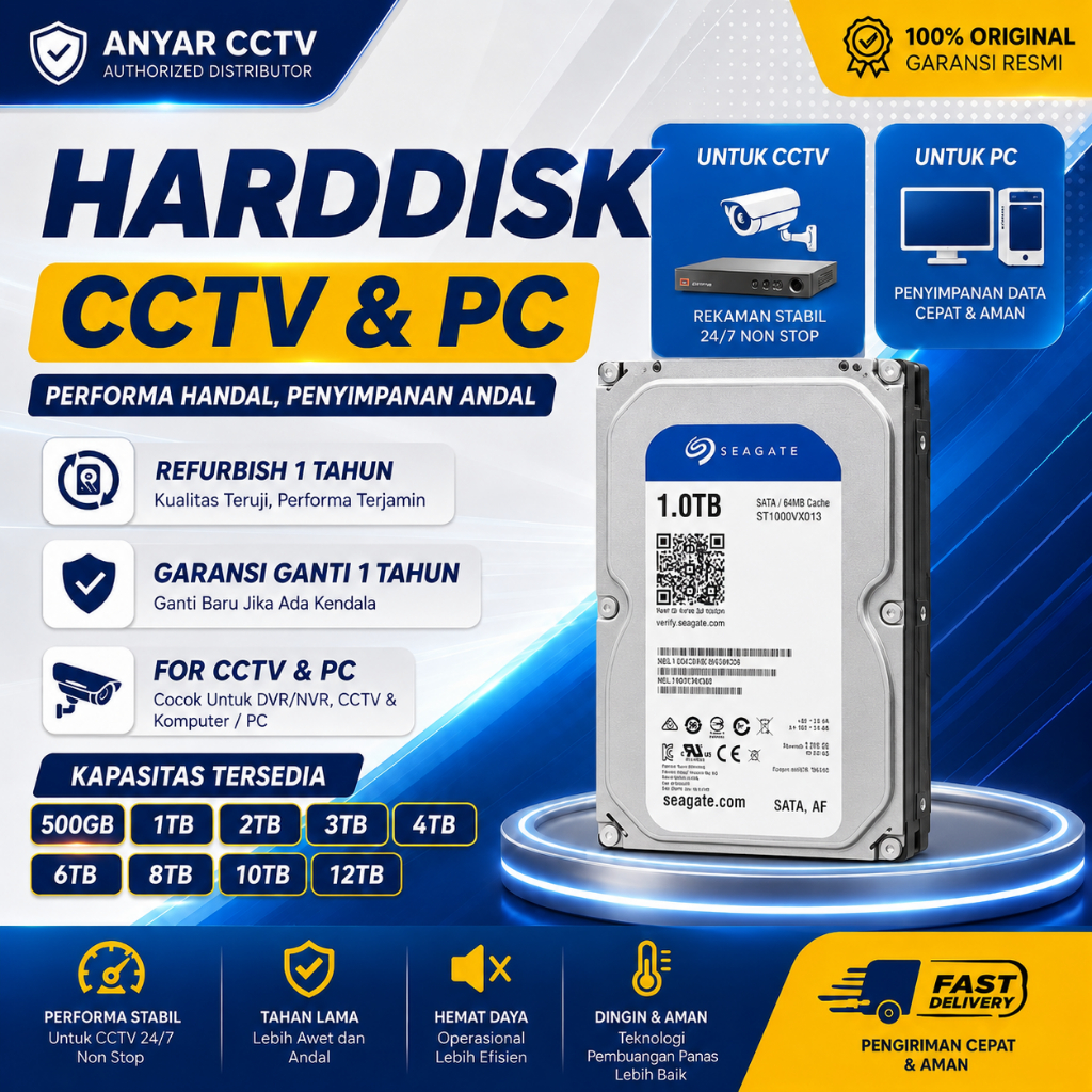 HARDDISK HDD 500GB / 1TB / 2TB / 3TB Garansi 1thn Rusak Ganti Baru