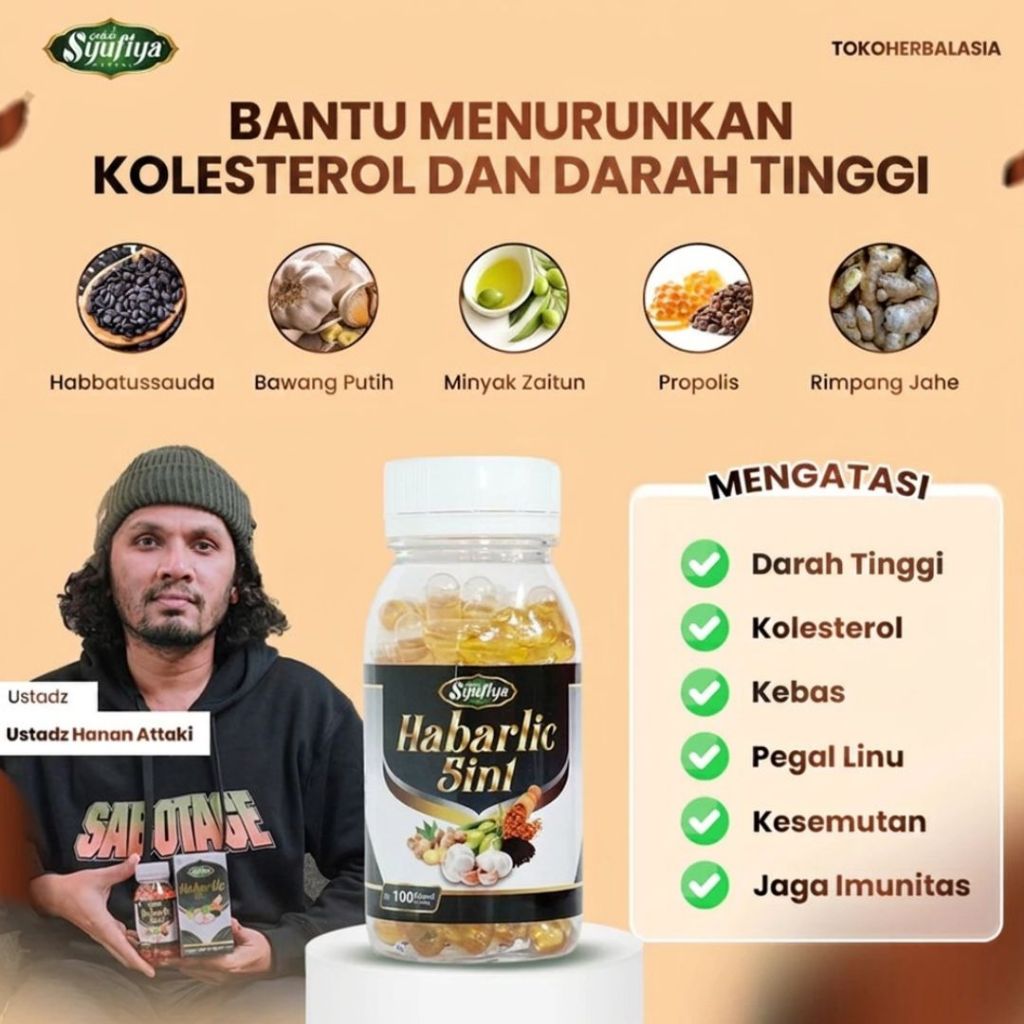 Habarlic Kapsul Habbatussauda 5in1 Bantu Menurunkan Kolesterol dan Darah Tinggi Aman Busui