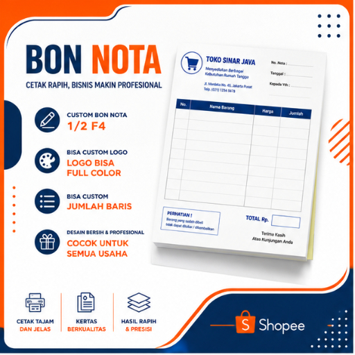 Custom Bon Nota Bisa Full Color