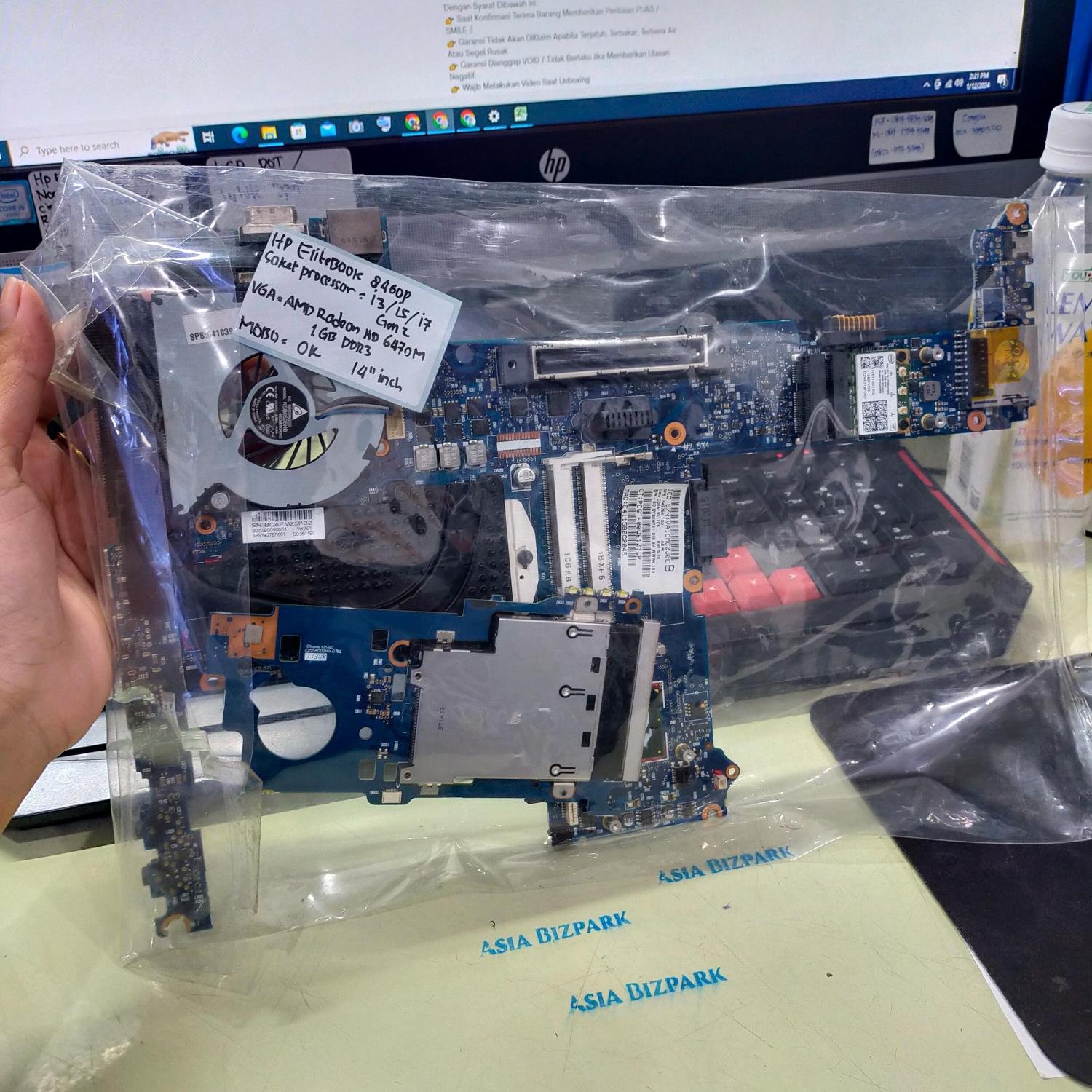 MOBO LAPTOP HP ELITEBOOK 8460P 14" SOCKET I3/I5/I7 GEN2 AMD RADEON HD 6470M 1GB DDR3