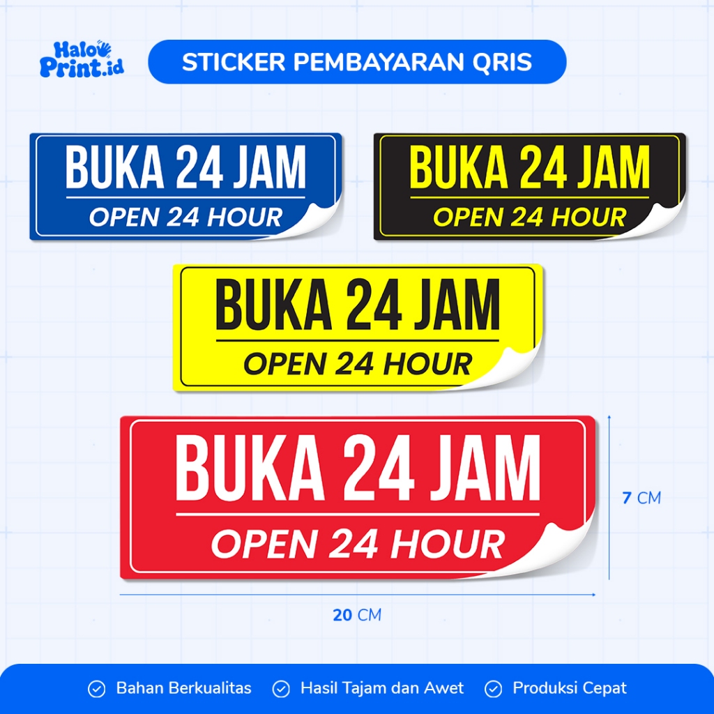 Stiker Buka 24 Jam | Stiker Open 24 Hours | Stiker Anti Air Buka 24 Jam