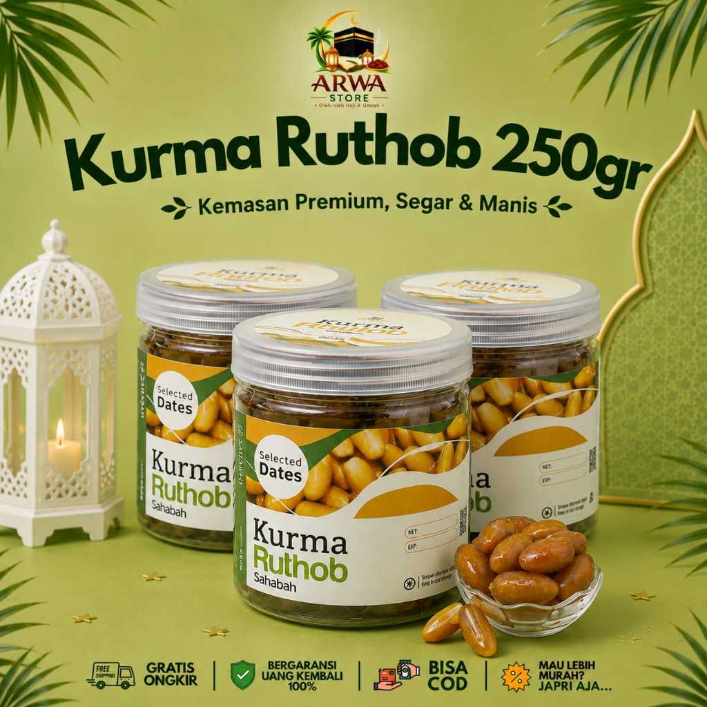 ARWASTORE - Kurma Muda Ruthob Libya 250gr Premium Fresh | Kurma Ruthab Basah Segar Manis Original Pr