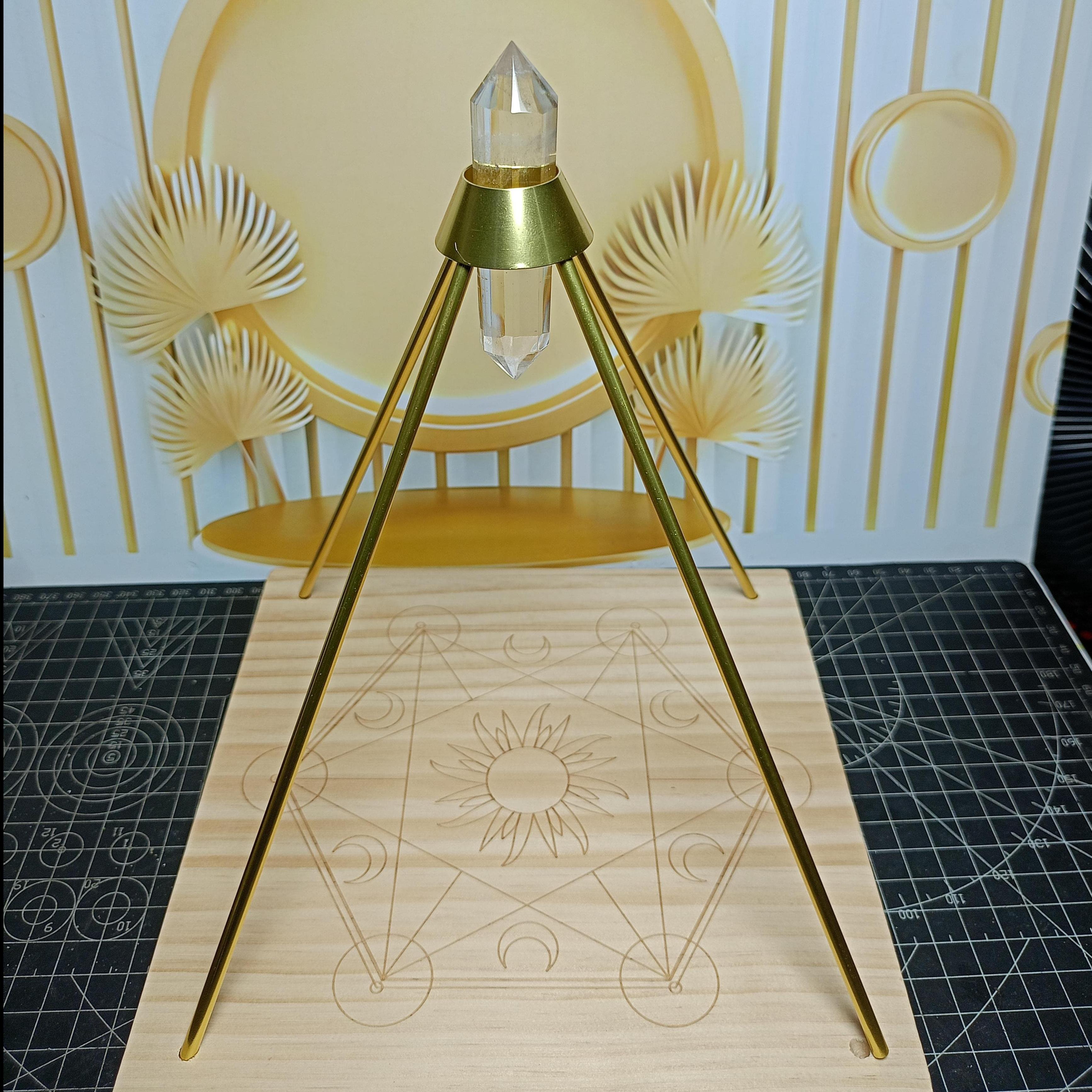 Paket Natural Vogel Clear Quartz Crystal Energy Pyramid Set Box for Charging Crystal / Stone